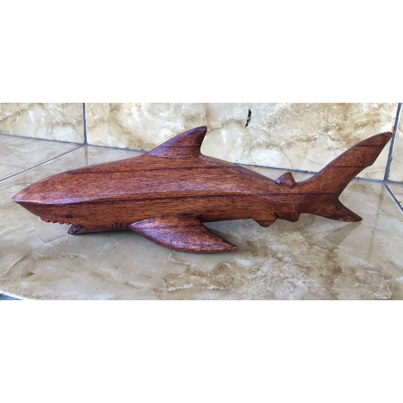 Hiasan rumah Dekorasi rumah ikan Dekorasi rumah Patung ikan hiu Ikan dari kayu