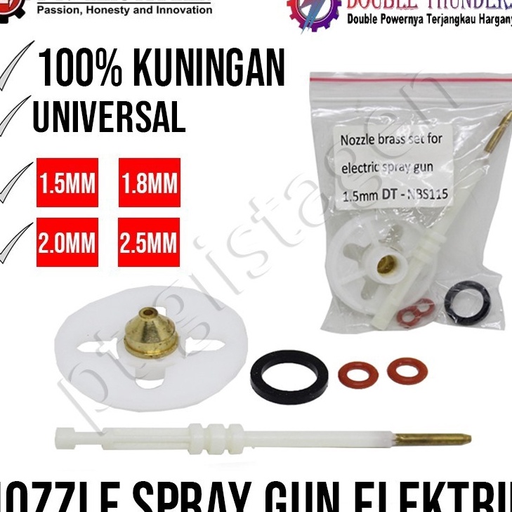 KI3 Nozzle Dan Seal Dan Needle Set Kuningan Spray Gun Elektrik Nozle Alat Semprot Cat Minyak HL NLG 