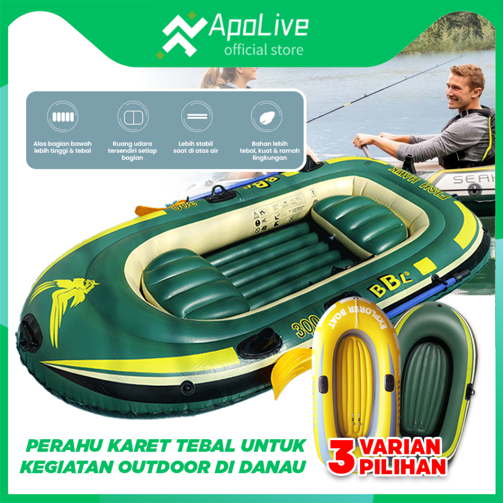 Apolive - Perahu Karet Arum Jeram Rafting Inflatable Boat Olahraga Perahu Mancing Multifungsi Boat