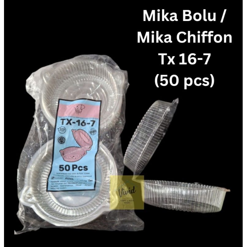 [50 PCS] Mika Bolu Chiffon Bundar 16,5 cm - Mika Plastik Bolu TX 16-7 - Mika Sifon Bulat - Mika Chif