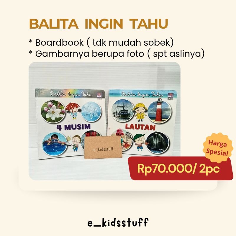 2 pc boardbook anak Balita Ingin Tahu: musim & lautan