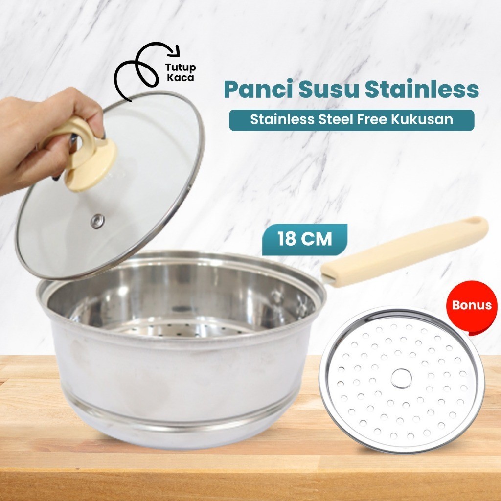 Panci Susu Stainless Steel Dengan Gagang