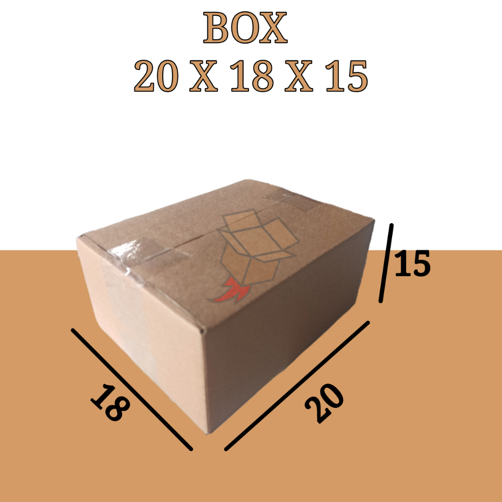 

Kardus Polos Karton Box Coklat DieCut 20x18x15