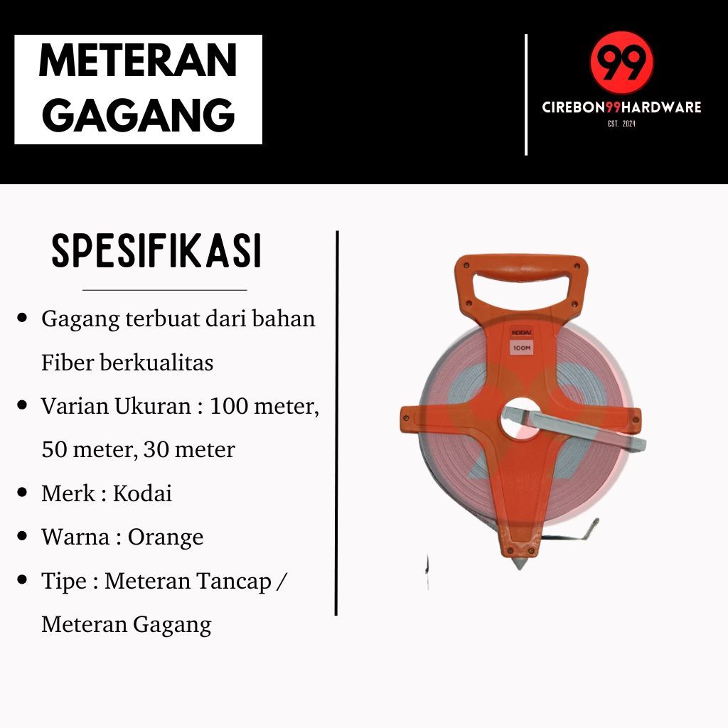 

Meteran Gagang Ukuran #30meter #50meter #100meter Meteran Tancap