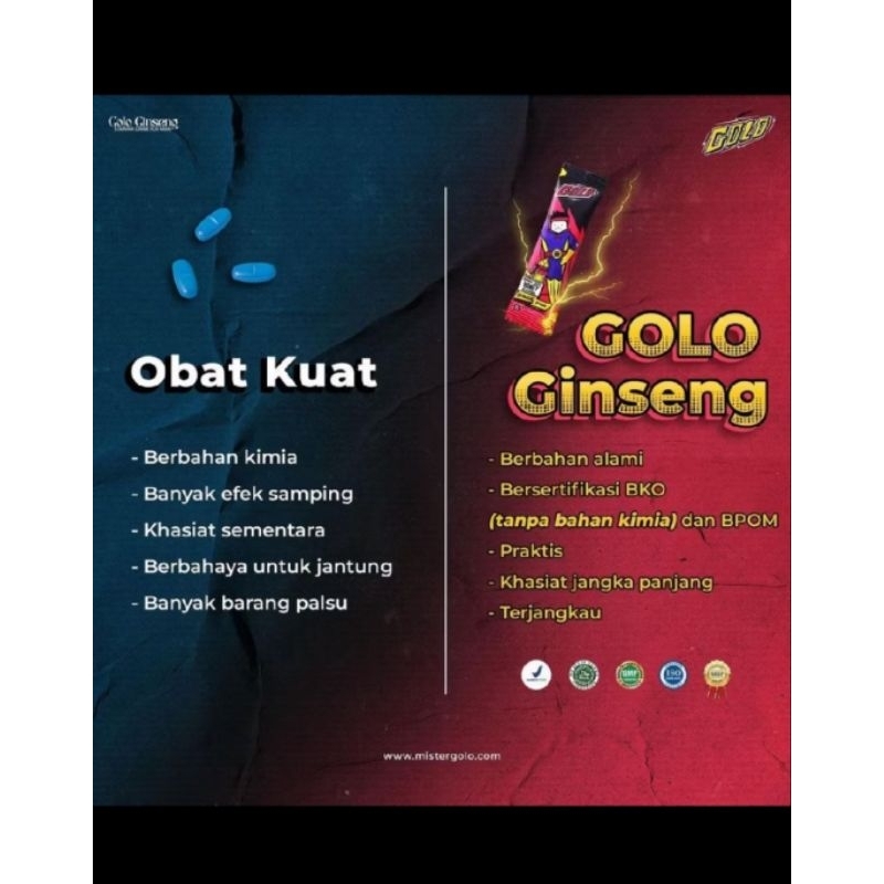 GOLO GINSENG ORI TEGAK BERDIRI, VITALITAS PRIA KUAT