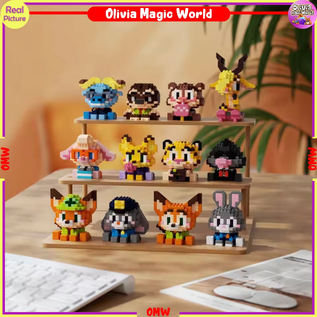 Mainan Balok Susun Nano Block Anak DIY 3D Mini Toys Cute Bricks Karakter Zootopia OMW