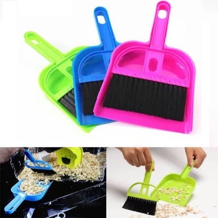 SAPU + SEROK MINI - Pembersih Kandang Hamster Serok Kotoran Hamster Sapu Kandang Alat Pembersih Serb