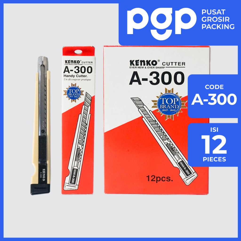 

Kenko Cutter A-300 - 9mm Blade - Pemotong Kertas - 1 Box Isi 12 Pack