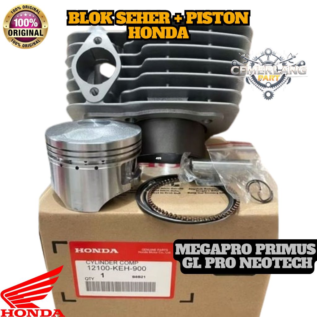 BLOK SEHER PISTON KEH HONDA MEGAPRO PRIMUS GL PRO NEOTECH ORIGINAL HONDA