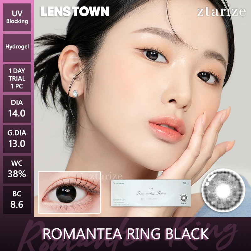 ztarize - Ready Stock - Trial LENSTOWN 🇰🇷 Romantea Ring Black 1 Day Daily Soft Contact Lens 1 Pc LEN