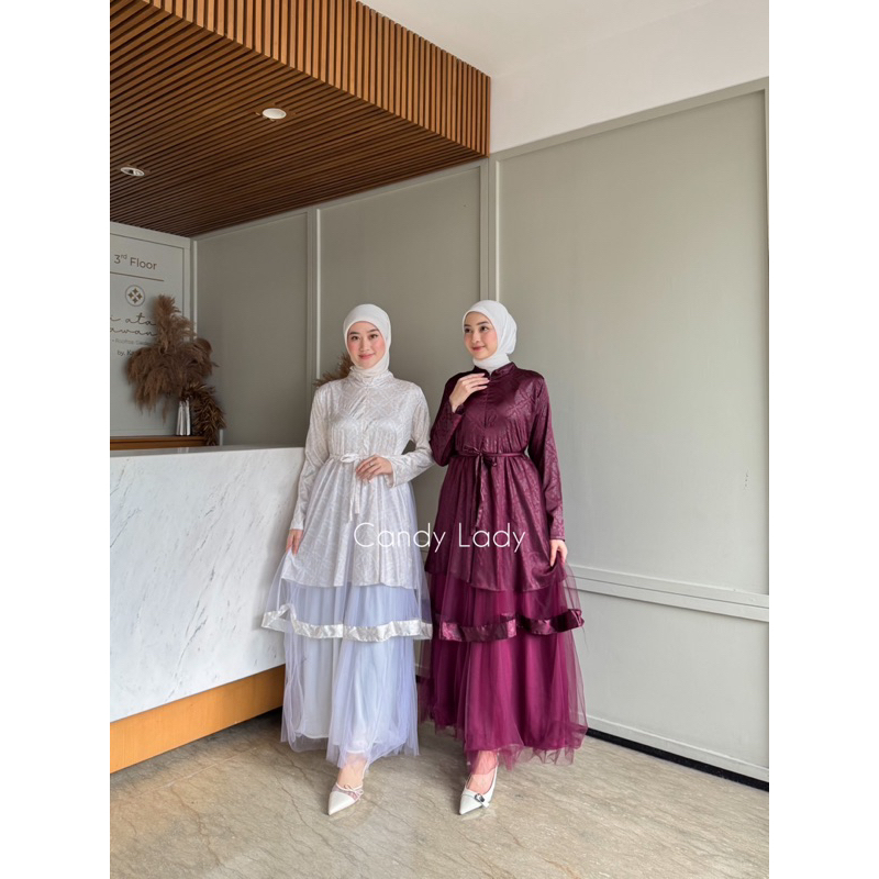 CANDY LADY Kirana Tile Lady Sarimbit Maxi / Baju Couple Keluarga / Baju Lebaran 2025