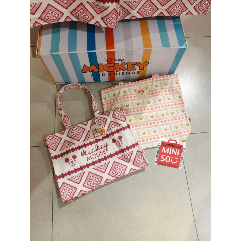 Tas Tote Bag Canvas / Shoulder Bag DISNEY MICKEY MOUSE Collection (MICKEY MOUSE / MINNIE MOUSE)