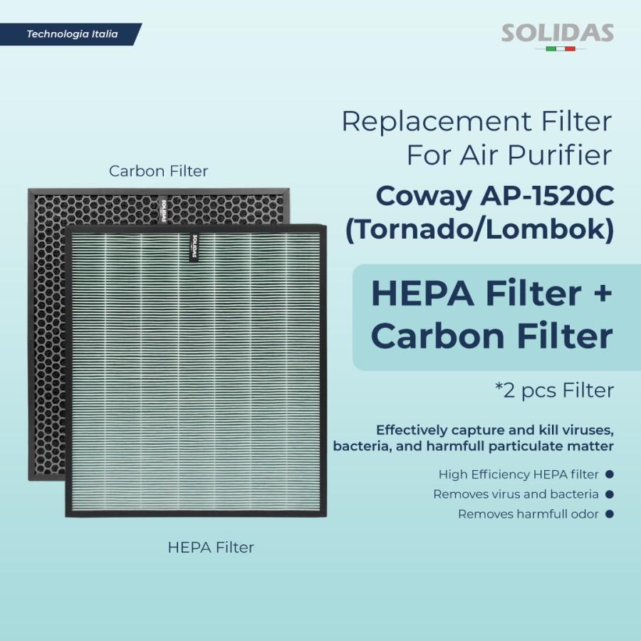 SOLIDAS - Replacement Filter Air Purifier Coway AP-1520C (lombok) / Coway Air Purifier Filter