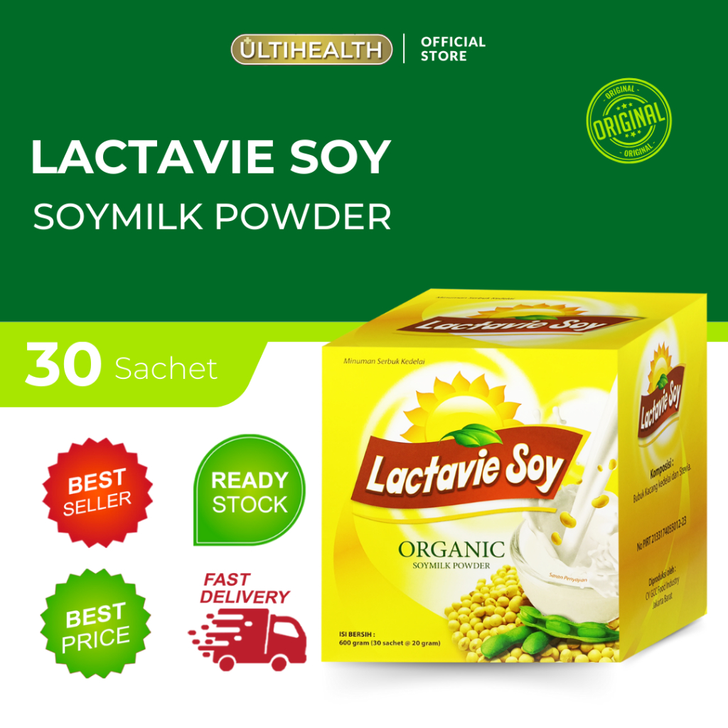 

LACTAVIE SOY ORGANIC SOYMILK POWDER ISI 30 SACHET MINUMAN SERBUK SERBUK KEDELAI