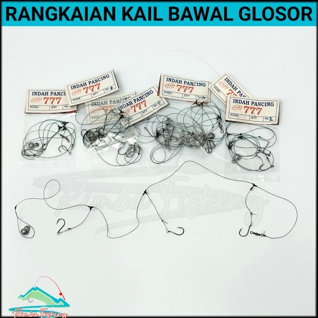 Rangkaian Kail Pancing Bawal Glosor 3 Mata Kail