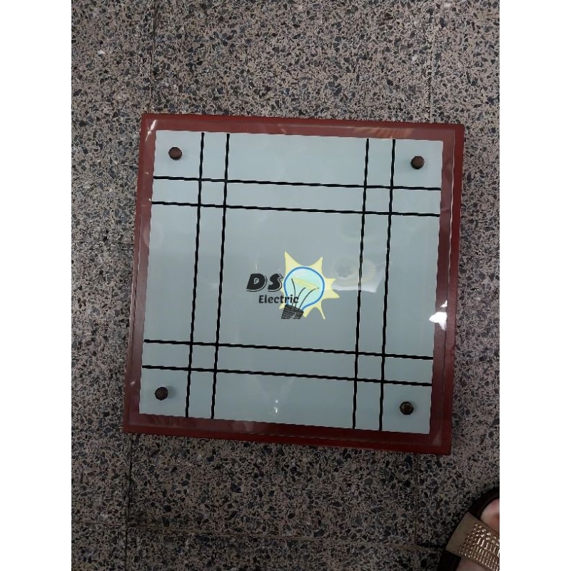 Lampu Plafon Kayu Kotak 978 2 Lampu Fitting E27
