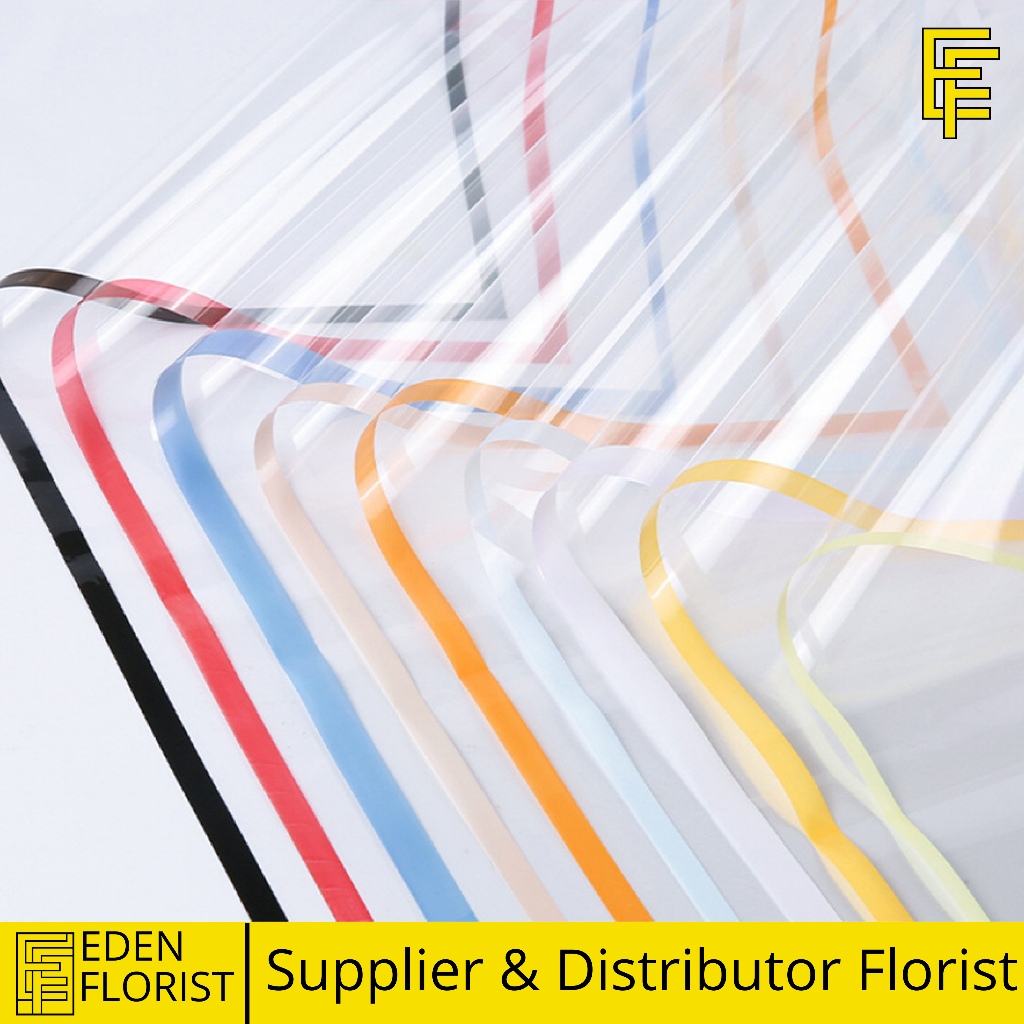 

EdenFlorist Flower Wrapping Transparant Line Color Kertas Buket Bunga Cellophane Ecer COD KB6007