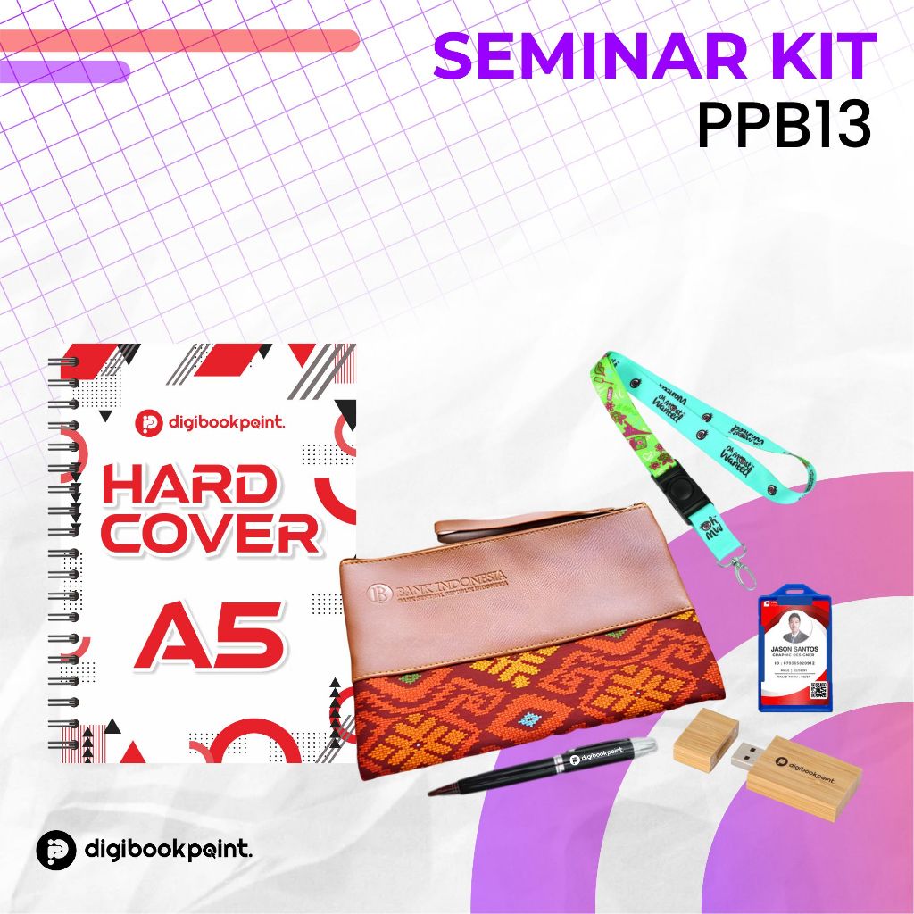 

Seminar Kit Custom PPB 13 | Pouch Kulit, Hard Cover Notebook A5, Pulpen Besi Grafir, Flashdisk Besi/Kayu, Paket Lanyard | Custom sesuai Desain