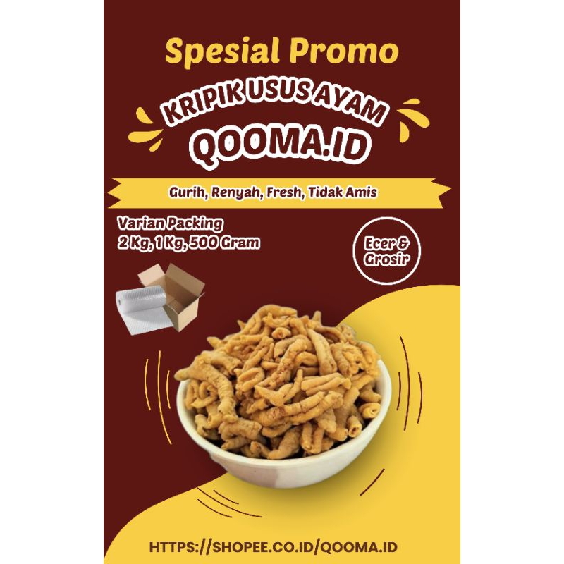 

KERIPIK USUS AYAM CRISPY 250 GRAM