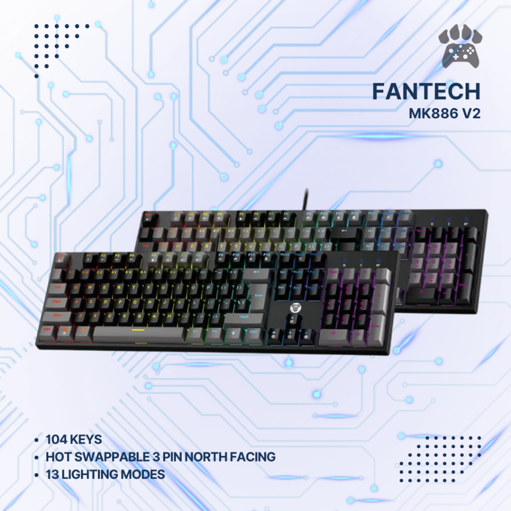 Fantech ATOM MK886 RGB Gaming Mechanical Keyboard Full Size