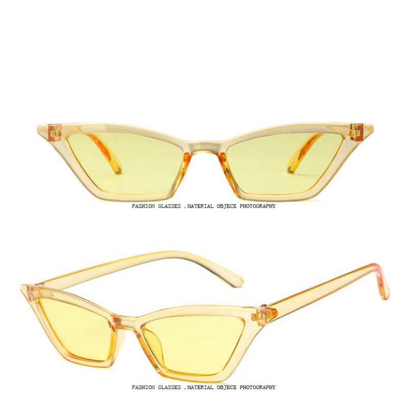 Kacamata Cateye Segitiga Kecil Seksi Cat Eye Bingkai Kecil Kacamata Hitam Vintage Ungu Hitam Merah W