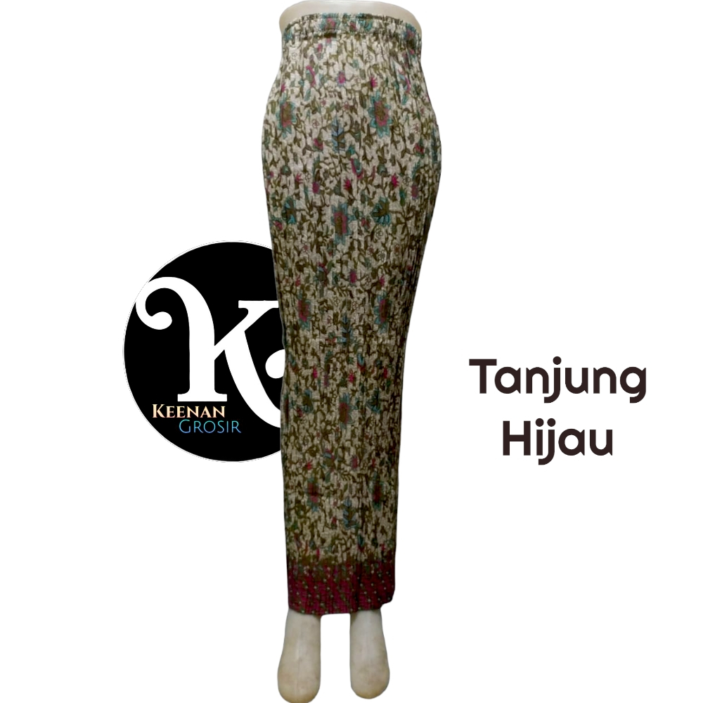 Rok Plisket Batik Motif Tanjung Hijau