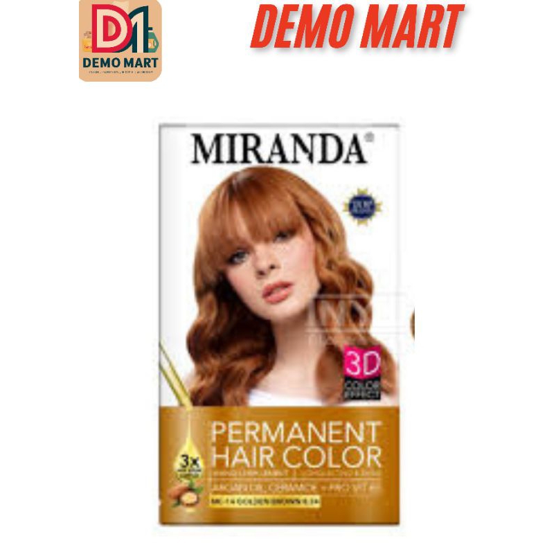 Miranda natural semir rambut pewarna hair color golden brown 30gr MC14