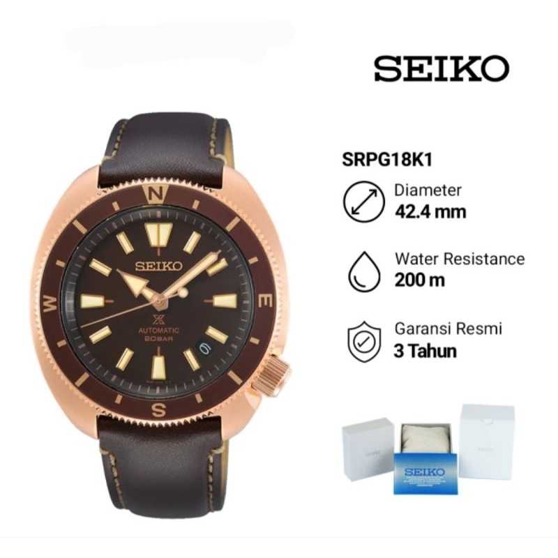 Seiko Prospex SRPG18K1 Tortoise Land Autonatic Jam Tangan Pria Original