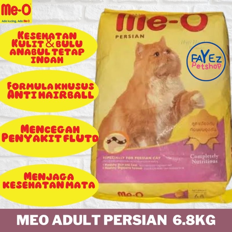 Meo persian adult 6.8kg sack/karungan ( me-o adult persian makan kering untuk kucing bulu panjang us