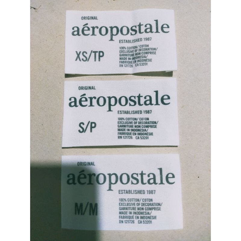 

label merek brand merek label (main,size,misc) label tag aeropostale