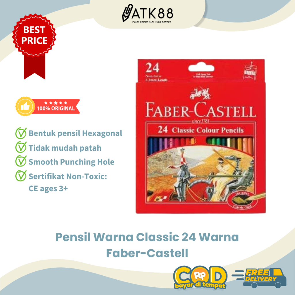 

[ATK88] Pensil Warna Faber-Castell 24 Classic Colour Pencils (#115854)