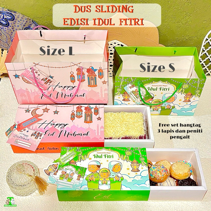 

Box Brownies Idul Fitri Model Sliding | Dus Lebaran 2 Toples 250 gr | Dus Kue Brownis Tema Eid Mubarak | Box Cookies Lebaran | Dus Hampers Idul Fitri | Box Kue Basah Bakery | Dus Kue Donut | Kotak Kado Idul Fitri | Box Croissant Cookies Giftbox