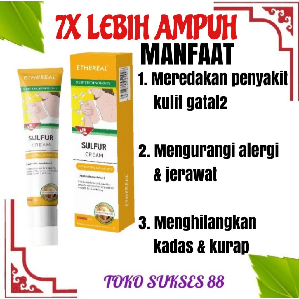Salep Krim Cina Belerang Sulfur Untuk Gatal Eksim Menahun Herpes Scabies Belerang ASLI