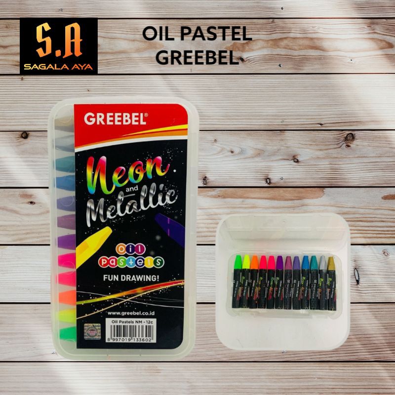 

Oil pastel neon metalic 12 warna greebel