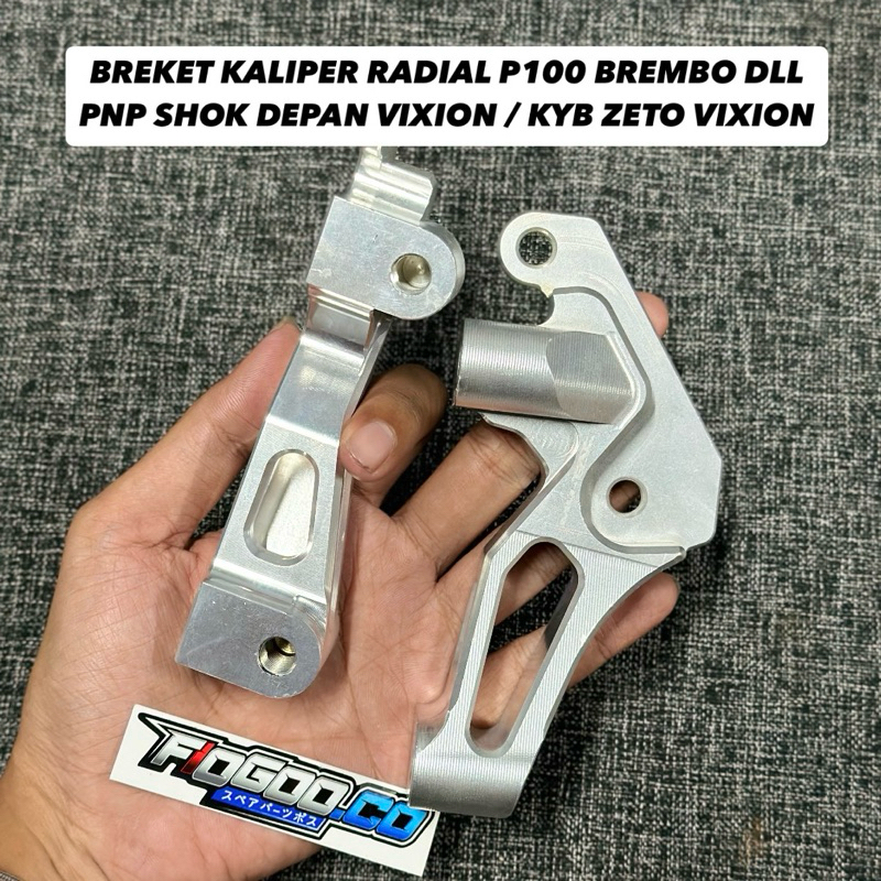 BREKET KALIPER 4P P100 PITCH 100 BREMBO PNP SHOK KYB/VIXION OLD DISC 300 BREKET TWIN AFRIKA GORZA P1
