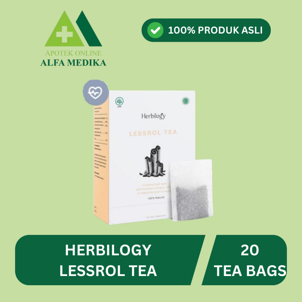 

Herbilogy Lessrol Tea - Teh Herbal Penurun Kolesterol & Jaga Kesehatan Jantung - 20 Kantong