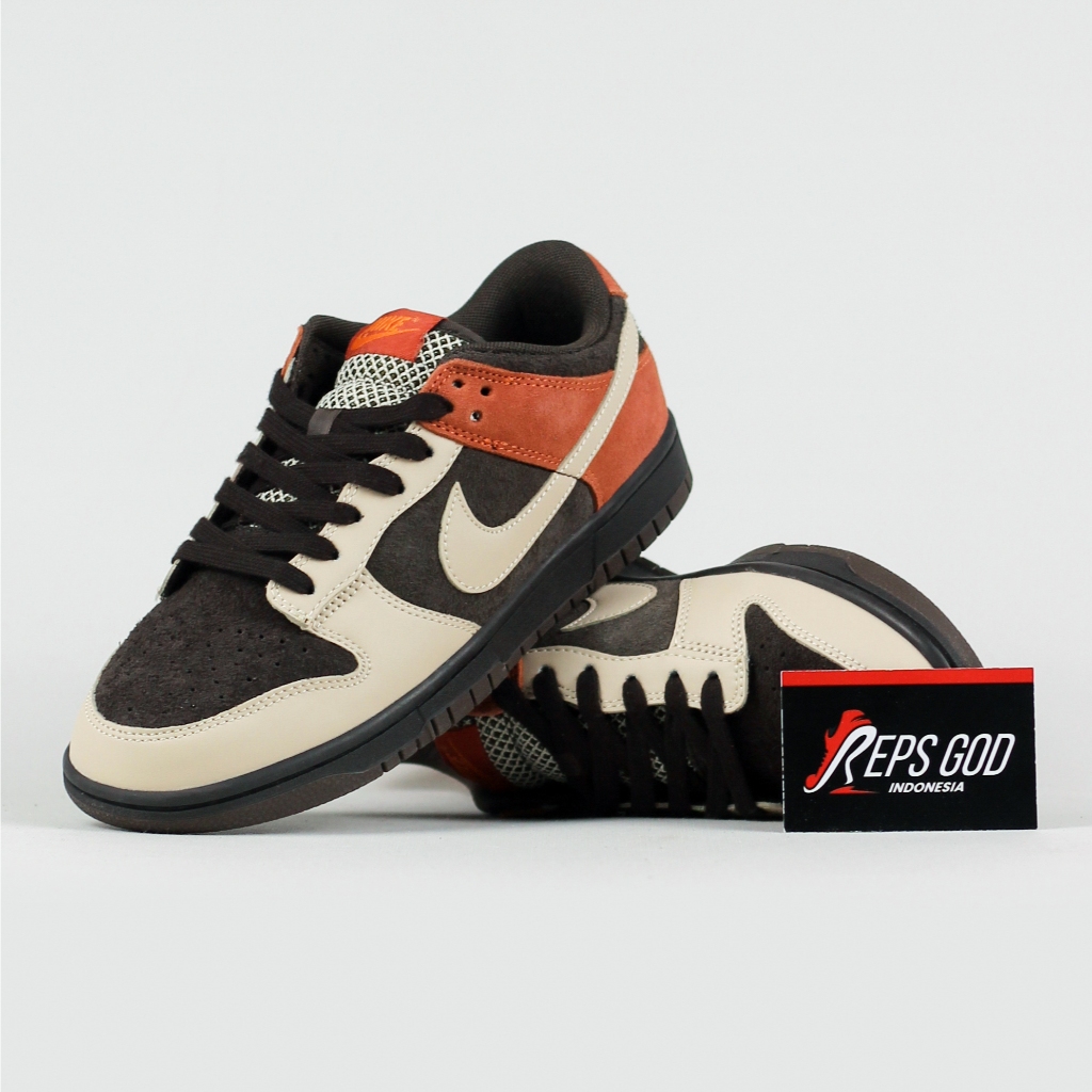 Sepatu Nike Dunk Low Red Panda Velvet Brown Orange Sneakers