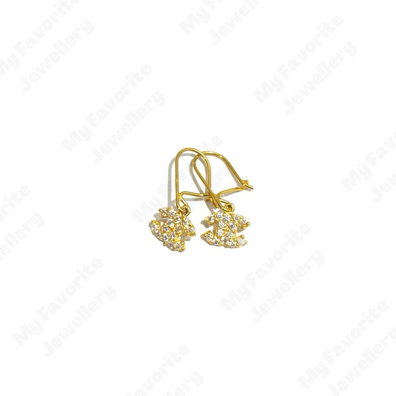 Anting Gantung Branded Emas Asli Kadar 700 16K