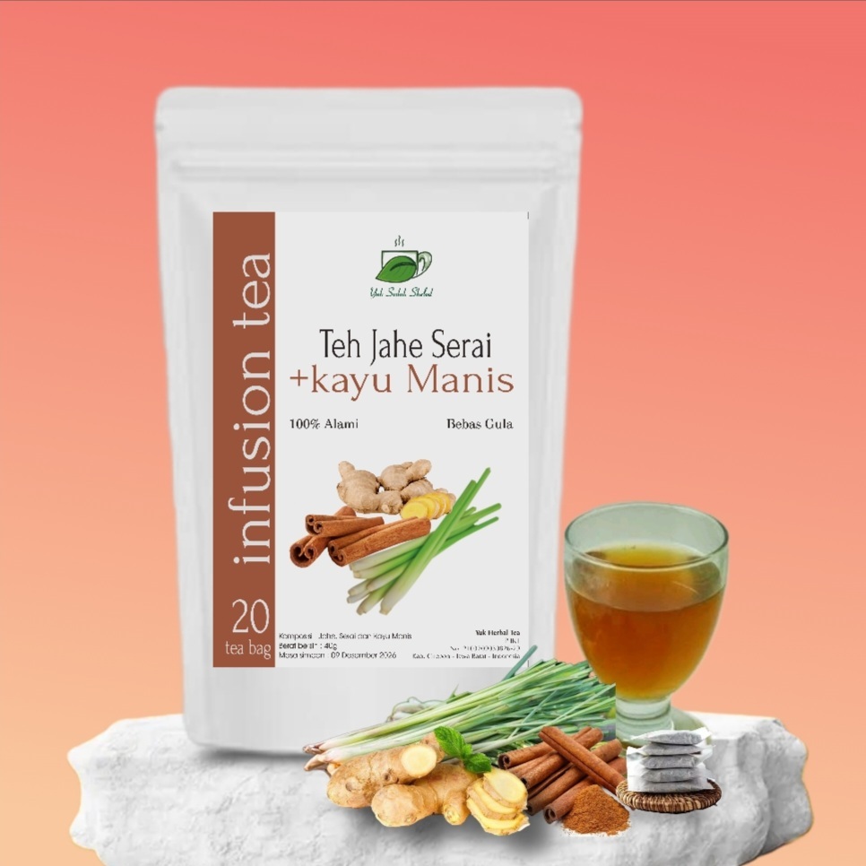 

TEH JAHE, SERAI + KAYU MANIS / GINGER, LEMONGRASS with CINNAMON TEA (20 tea bag)