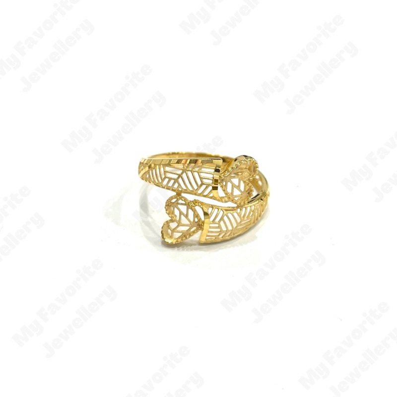 Cincin Silang Love Bulat Uk14 Emas Asli Kadar 700