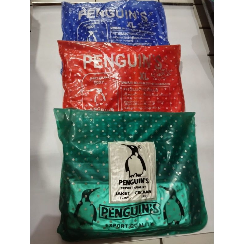 Jas Hujan Penguin's Penguin Penguins Motif Polkadot Foxy