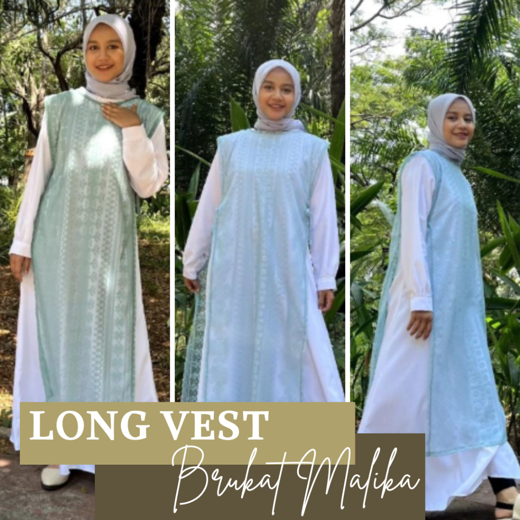 long vest brukat malika, KODE: DAA-1011, outher brukat, rompi brukat, vest panjang, vest malika, bri