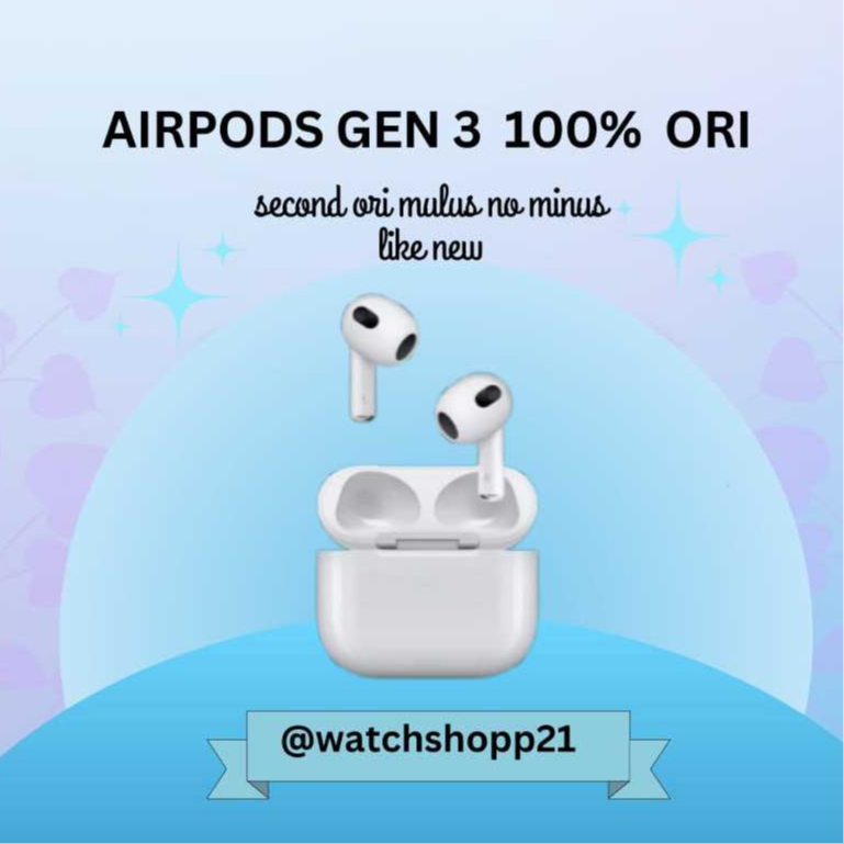 Apple Airpods 3 With Wireless Charging Case Second Original 100% Ex Inter Bergaransi