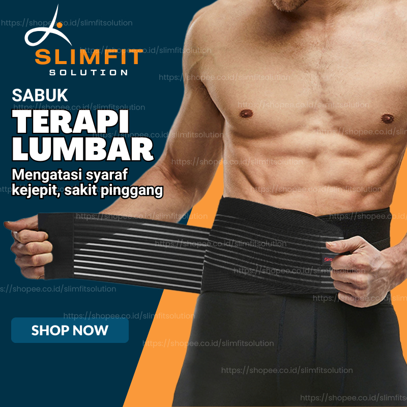 Korset Terapi Punggung Tulang Belakang Untuk Saraf Kejepit Lumbal Lumbar HNP BLACK NEW Sabuk Terapi 