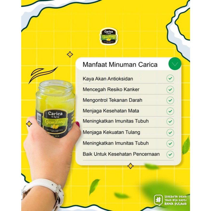

Carica Merk Gemilang Segar Kemasan Buah Minuman Pepaya Rasa Yang Lezat Berkhasiat Khas Dieng