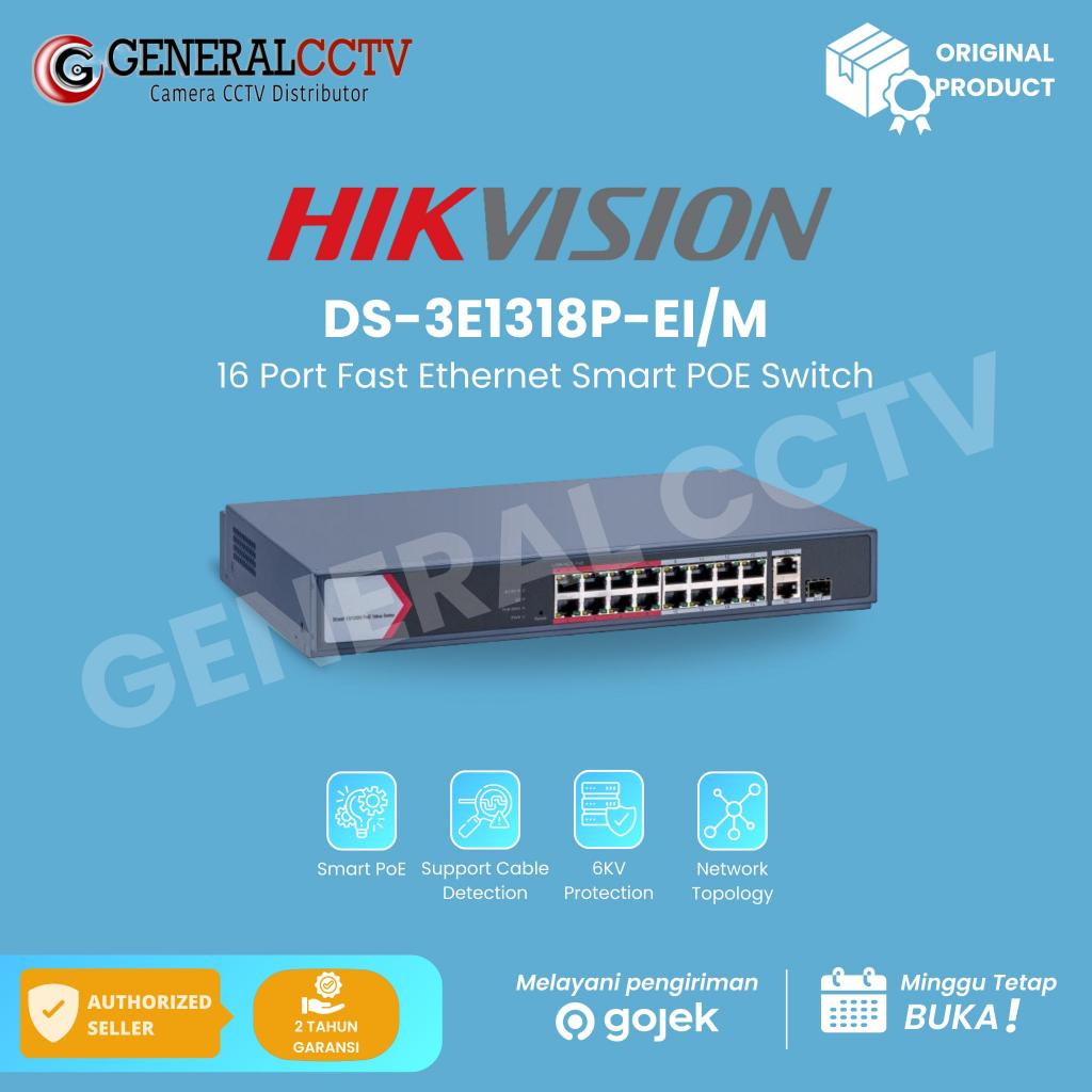 DS-3E1318P-EI/M - HIKVISION SMART POE SWITCH 16 PORT POE 2 UPLINK
