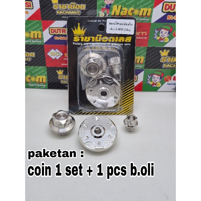 Set Baut Oli + Coin Xmax - Stainles Thailand
