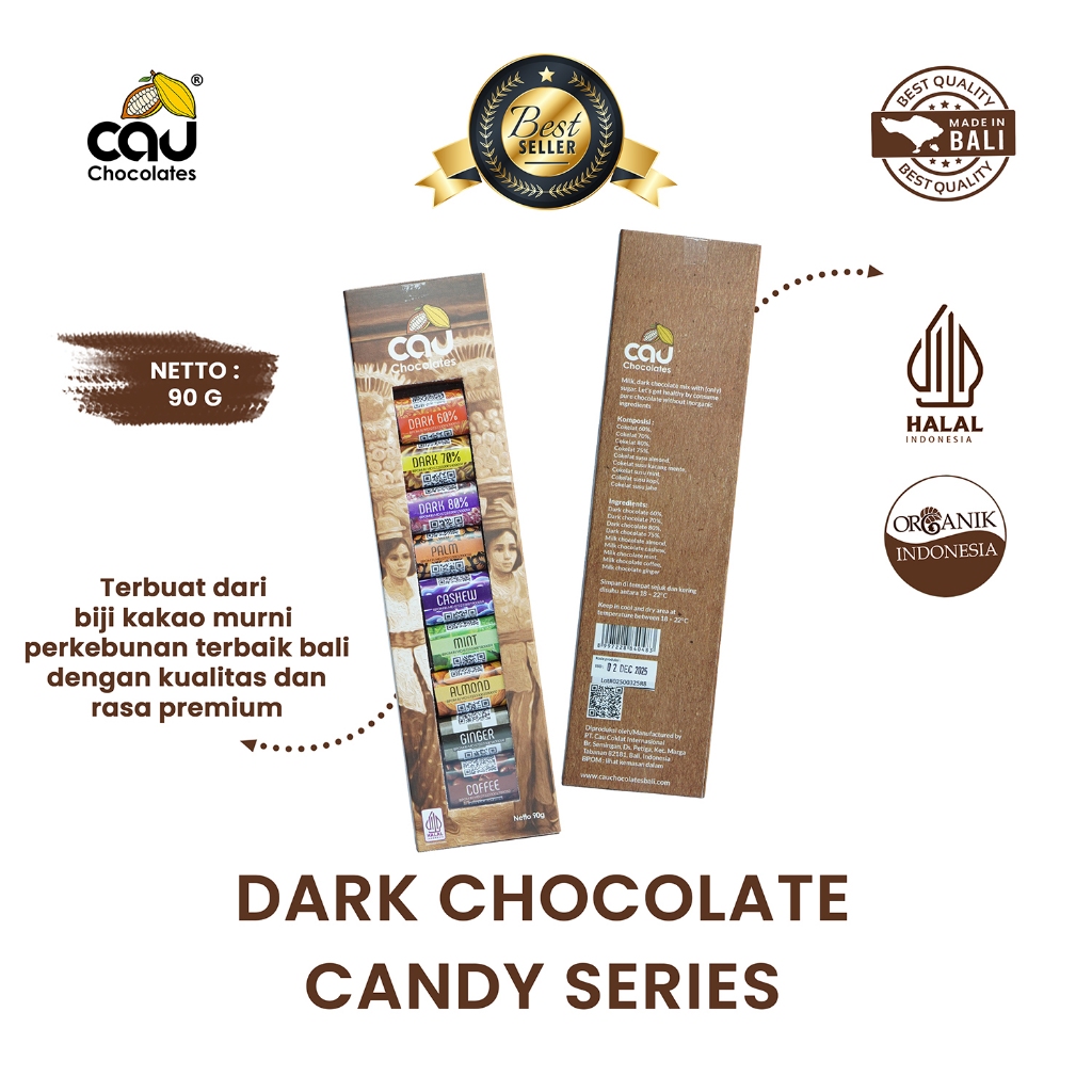 

CAU CHOCOLATES - Dark Chocolate Candy Series / Permen Coklat - 90 gr