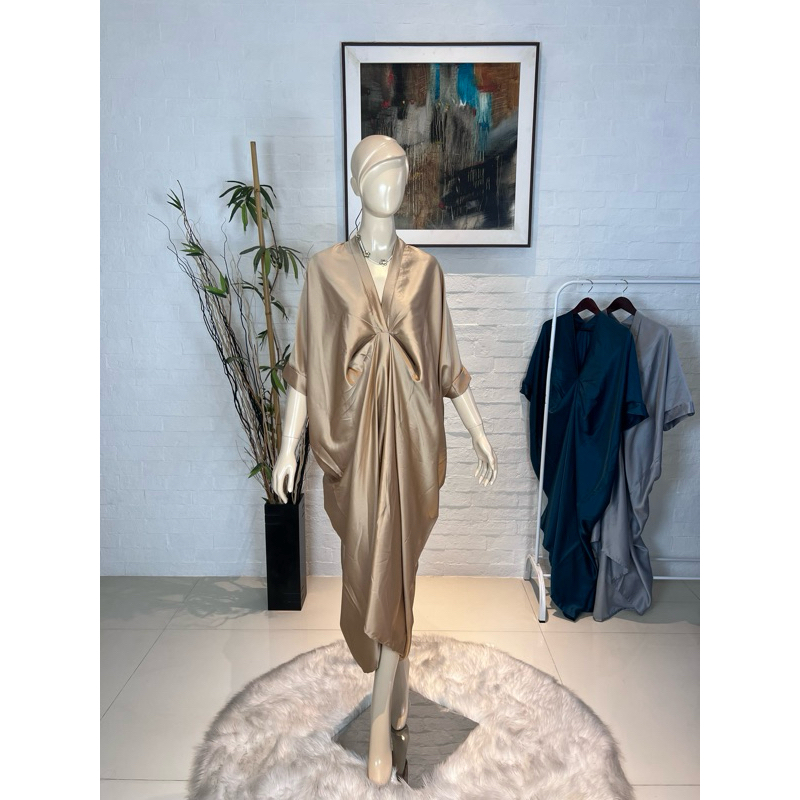 [Zara Dress] Dress Satin Hari Raya | Silk Kaftan Dress | Dress Satin Kondangan