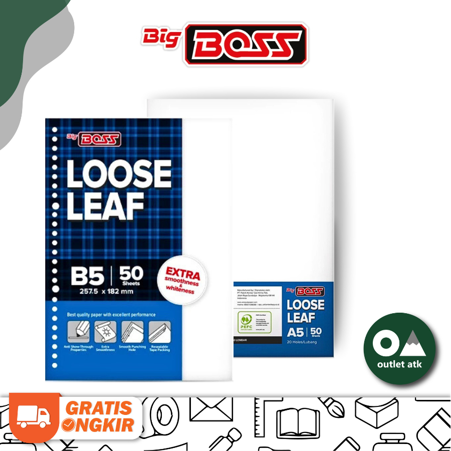 

Loose Leaf Polos B5 / Isi Kertas File Binder SIDU Big Boss isi 50